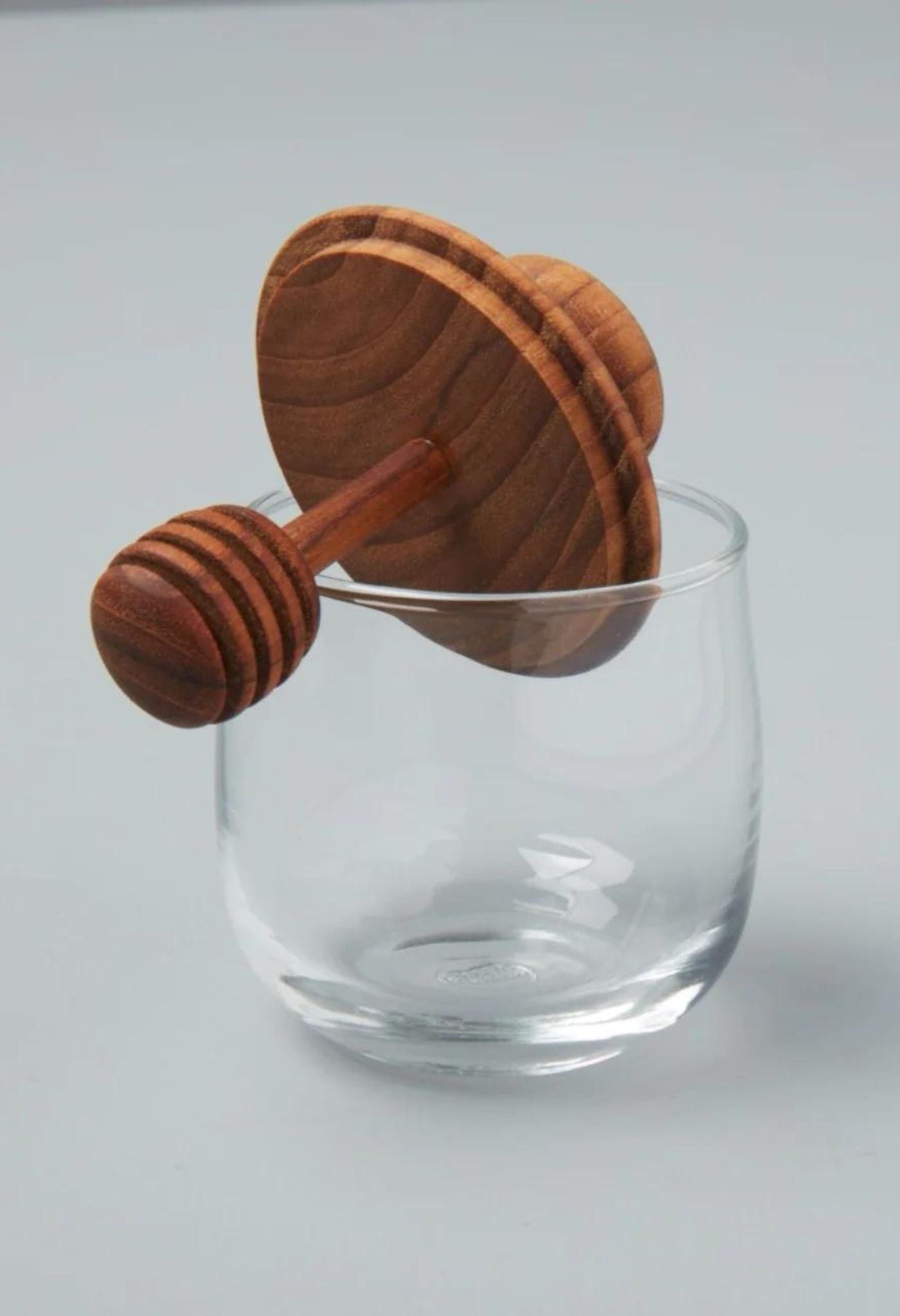 Mini-Honigtopf aus Teakholz und Glas 