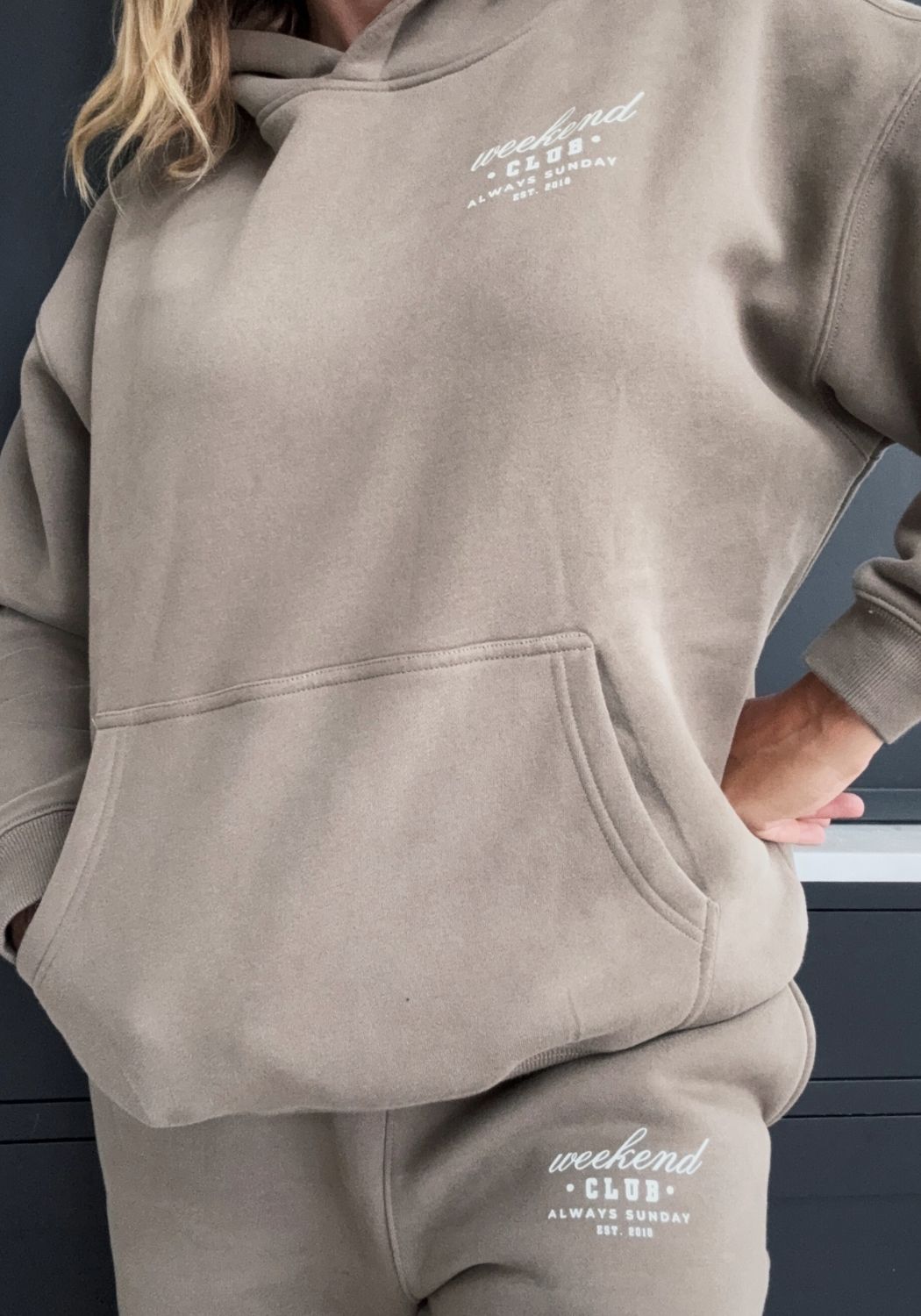 Stone Grey Weekend Club Hooded Sweater