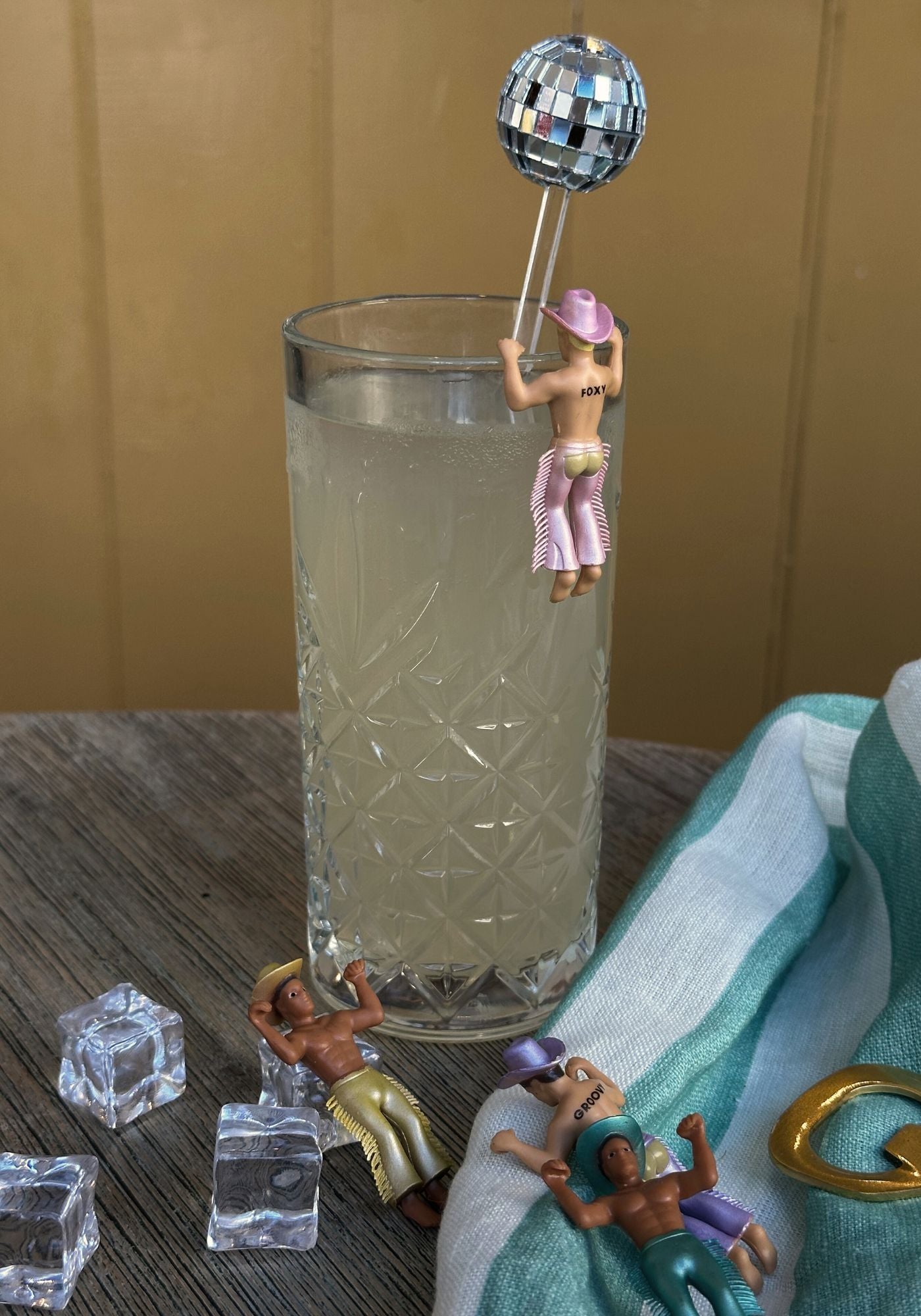 Set of Four Disco Cowboy Drink Markers
