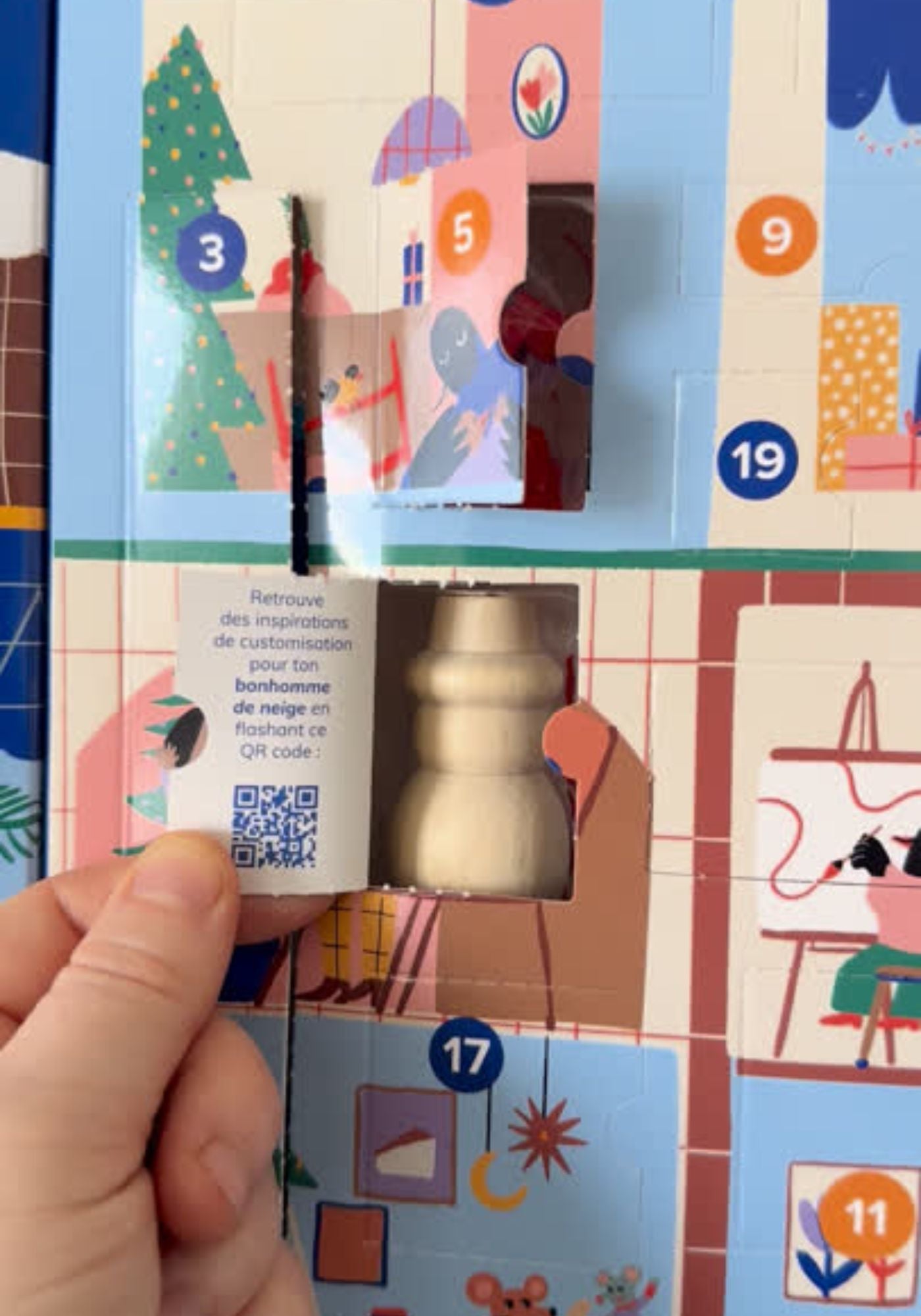 Advent calendar with colorful doors