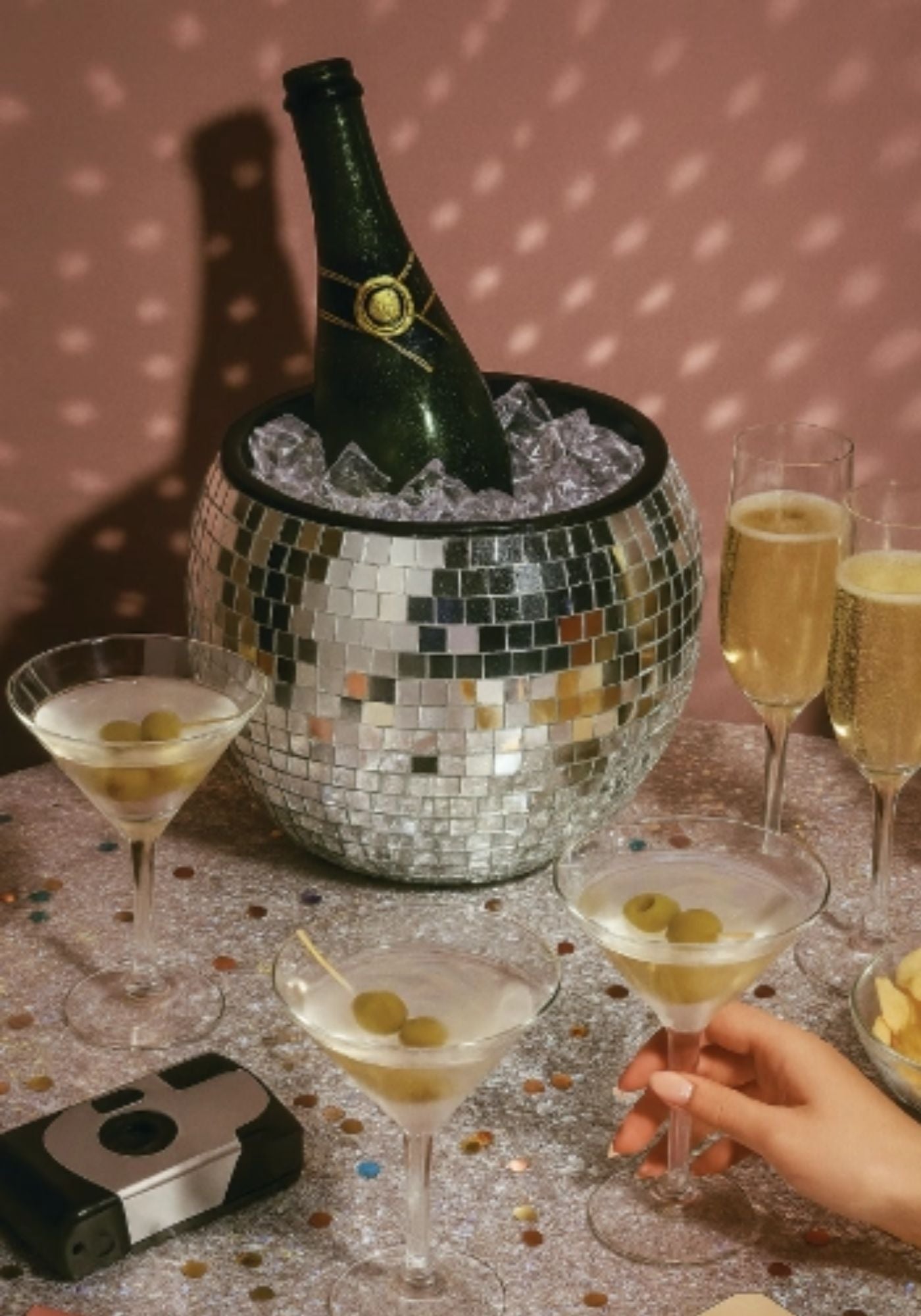 Silver Disco Ice Bucket