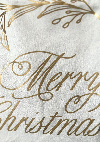 Matte Gold Merry Christmas Sack