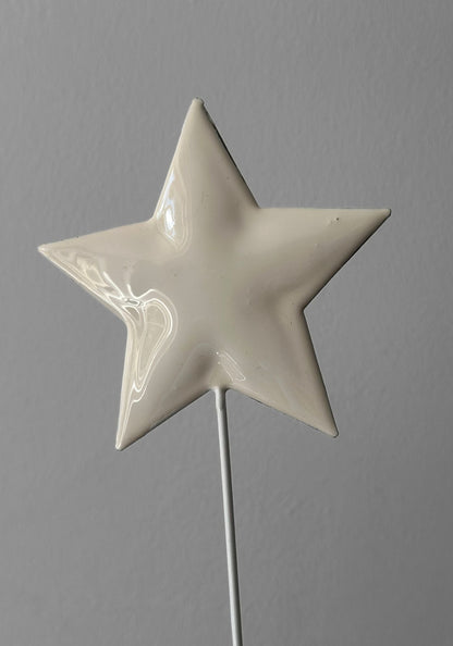 Glossy Pastel Puffed Star Metal Decorative Wands