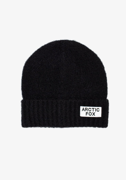Arctic fox Black Mohair Beanie