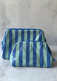 Blue Striped Wash Bags