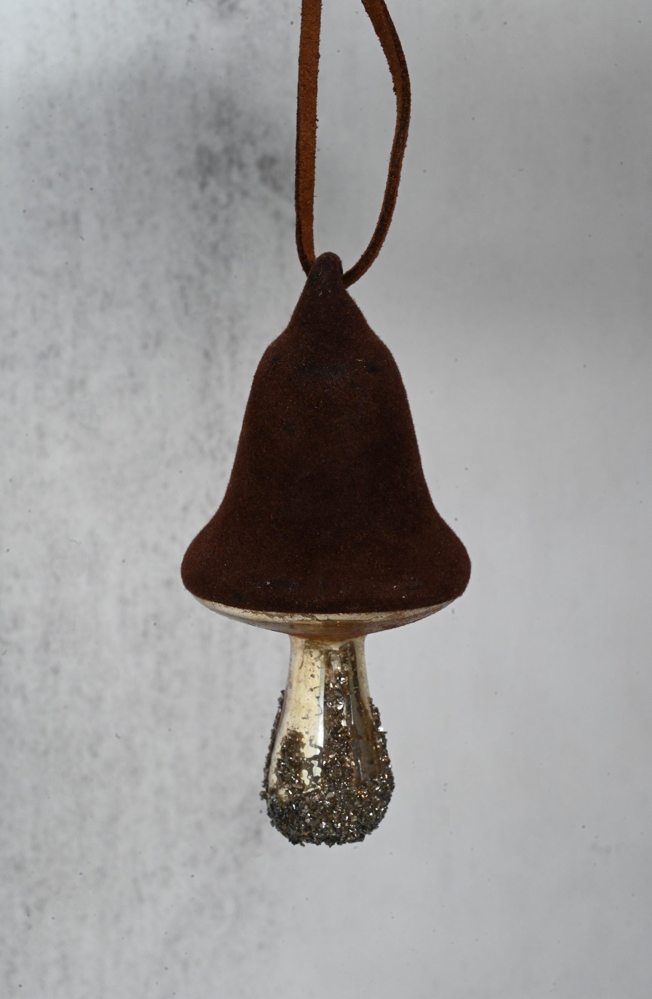 Tall Velvet Top Glass Mushroom