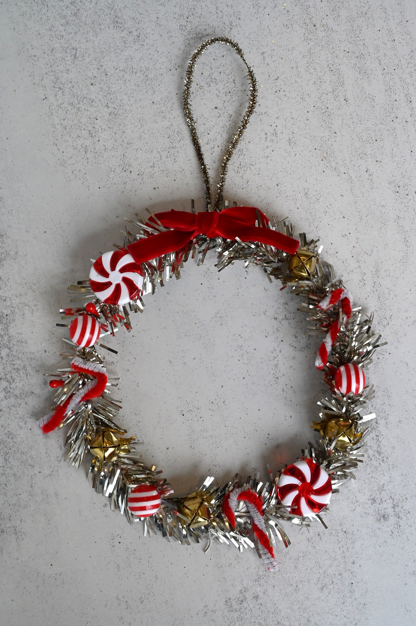 Sweet Covered Tinsel Wreath