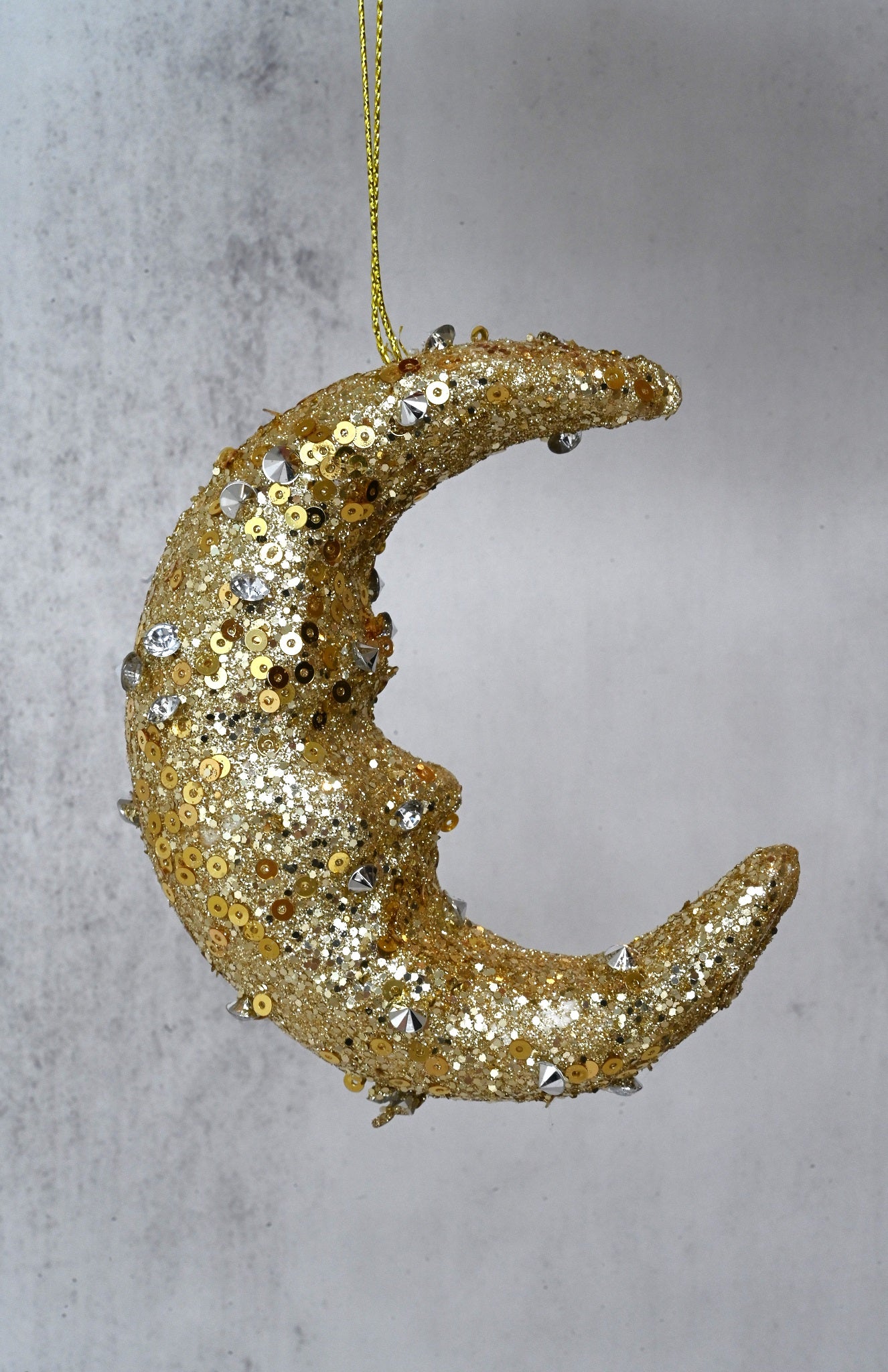 Gold Glitter Moon Decoration
