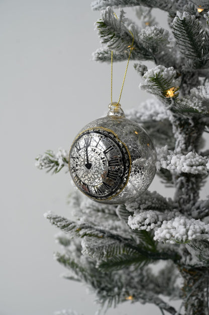 Horloge boule en argent