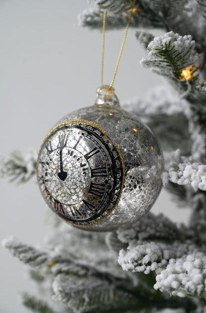 Horloge boule en argent