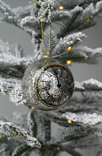 Horloge boule en argent