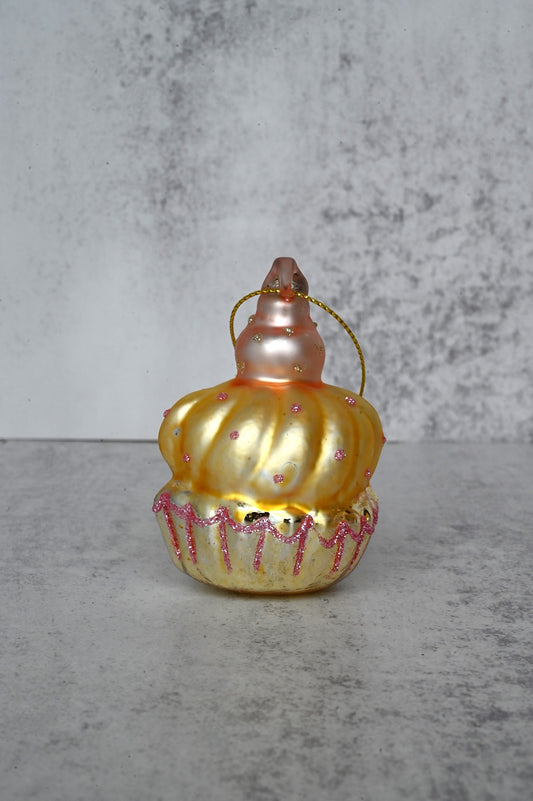 Décoration de cupcake en verre avec paillettes et rayures