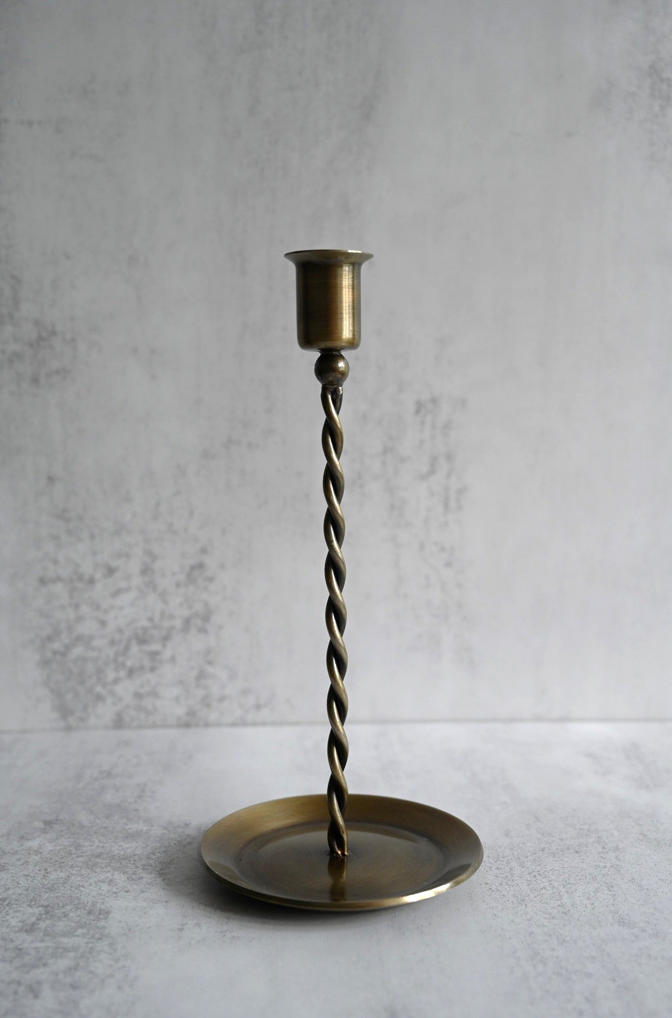 Antique Brass Twisted Candle Holders