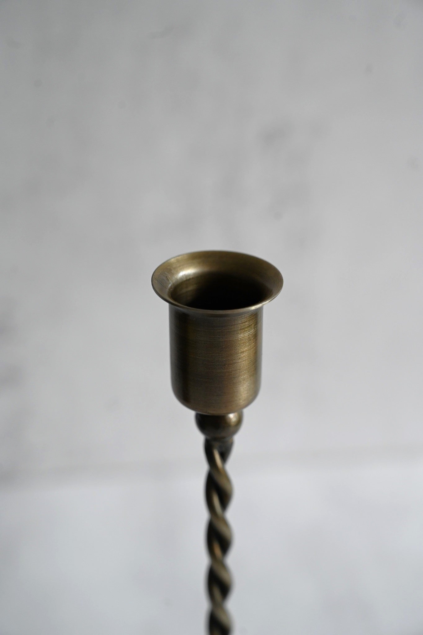 Antique Brass Twisted Candle Holders