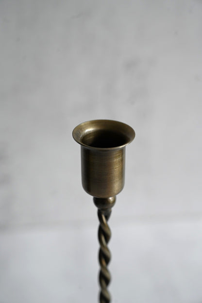 Antique Brass Twisted Candle Holders