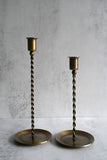 Antique Brass Twisted Candle Holders