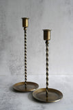 Antique Brass Twisted Candle Holders