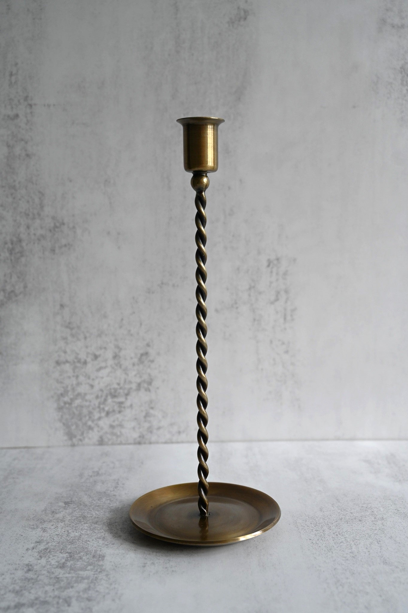 Antique Brass Twisted Candle Holders