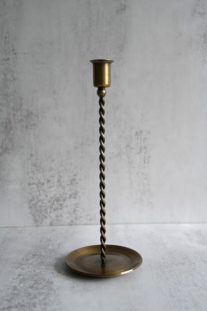 Antique Brass Twisted Candle Holders