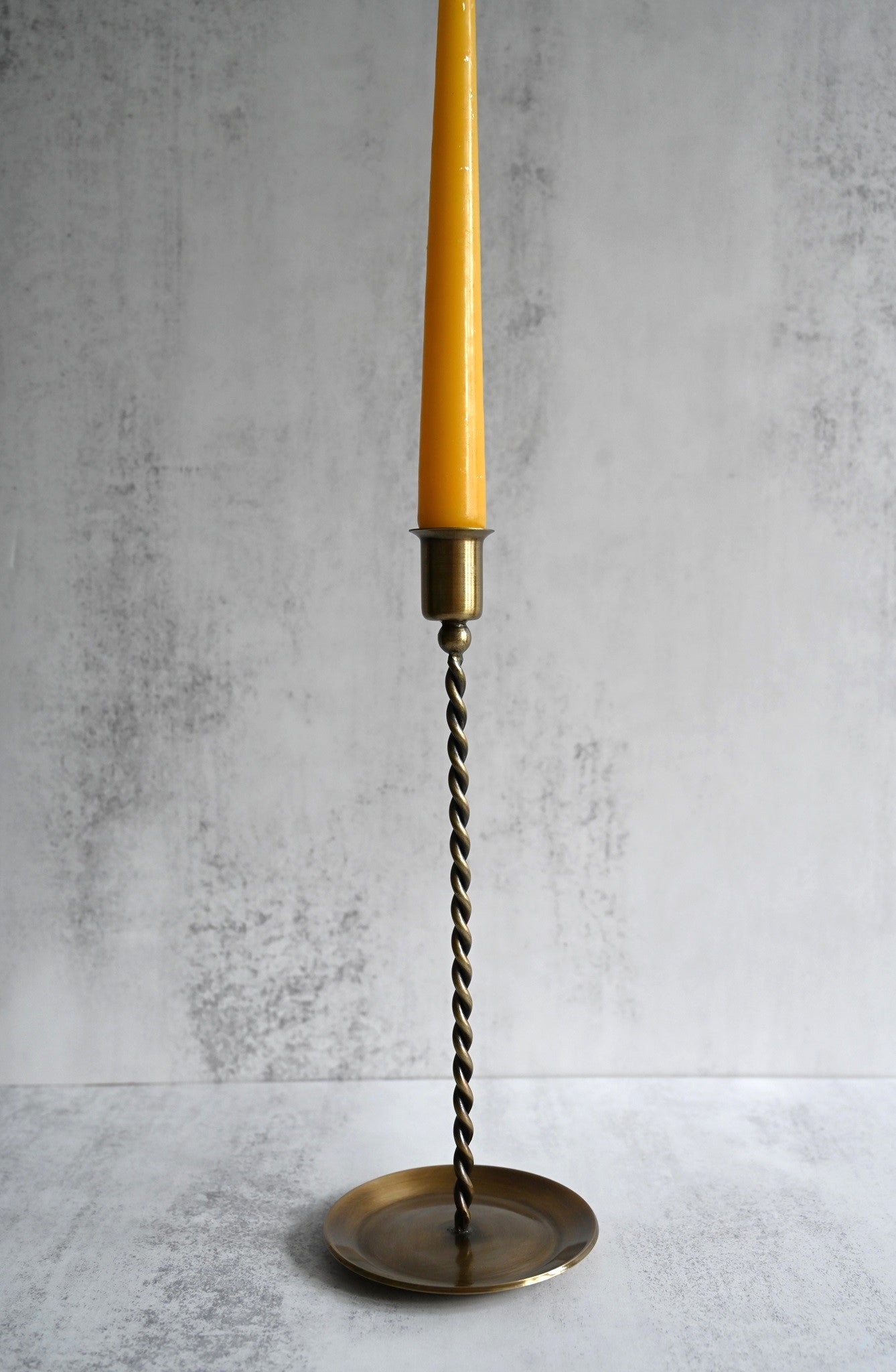 Antique Brass Twisted Candle Holders