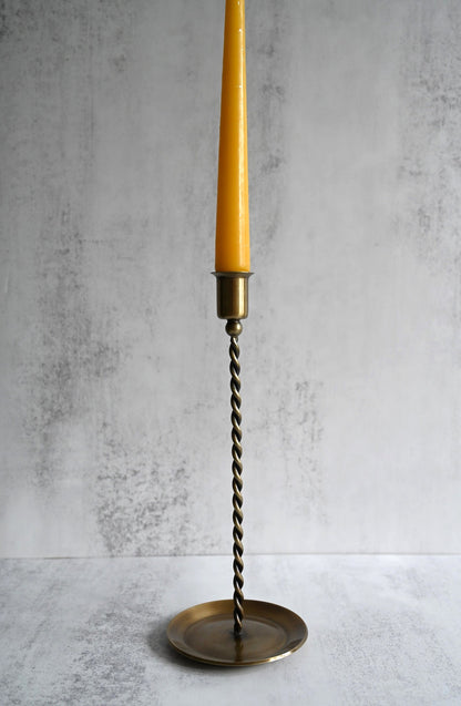 Antique Brass Twisted Candle Holders