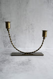 Antique Brass Twisted Candle Holders