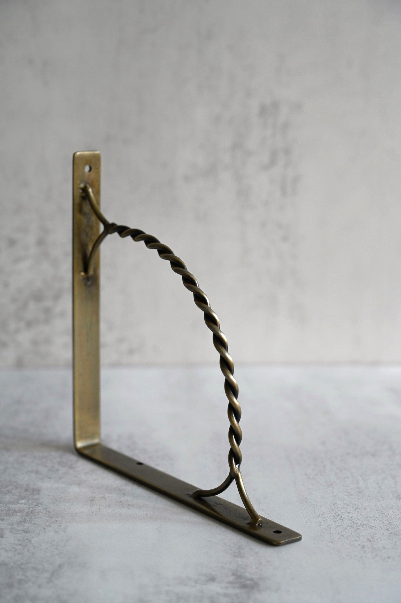 Twisted Antique Brass Shelf Brackets