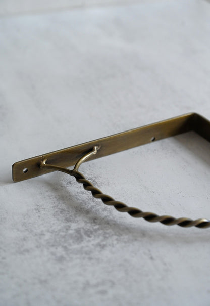 Twisted Antique Brass Shelf Brackets
