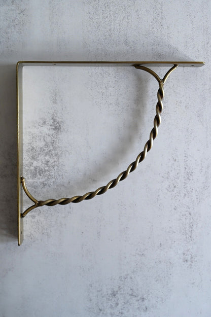 Twisted Antique Brass Shelf Brackets