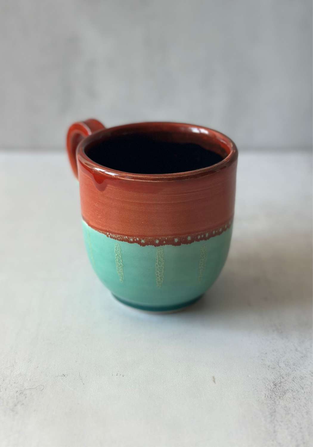 Red and Mint Stephen Bishop Rounded Chunky Mug