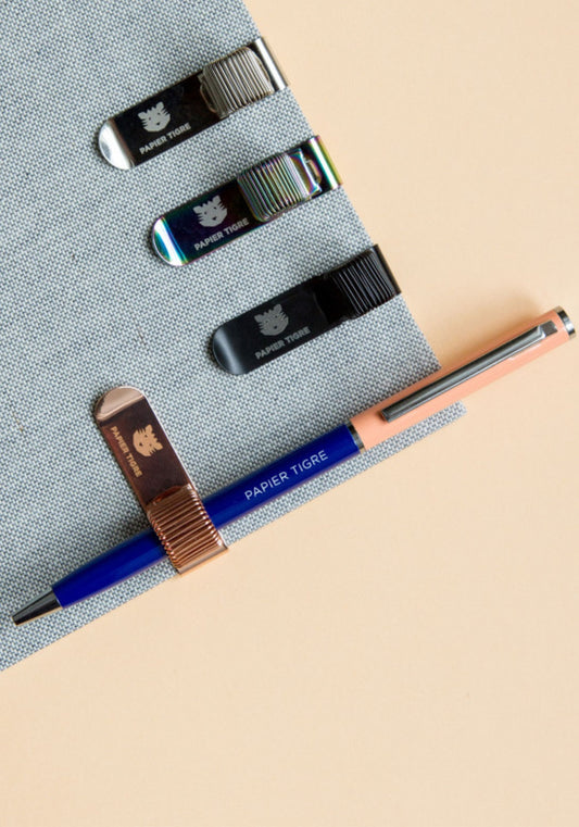 Cobalt and Orange Block Colour Ballpoint Pen