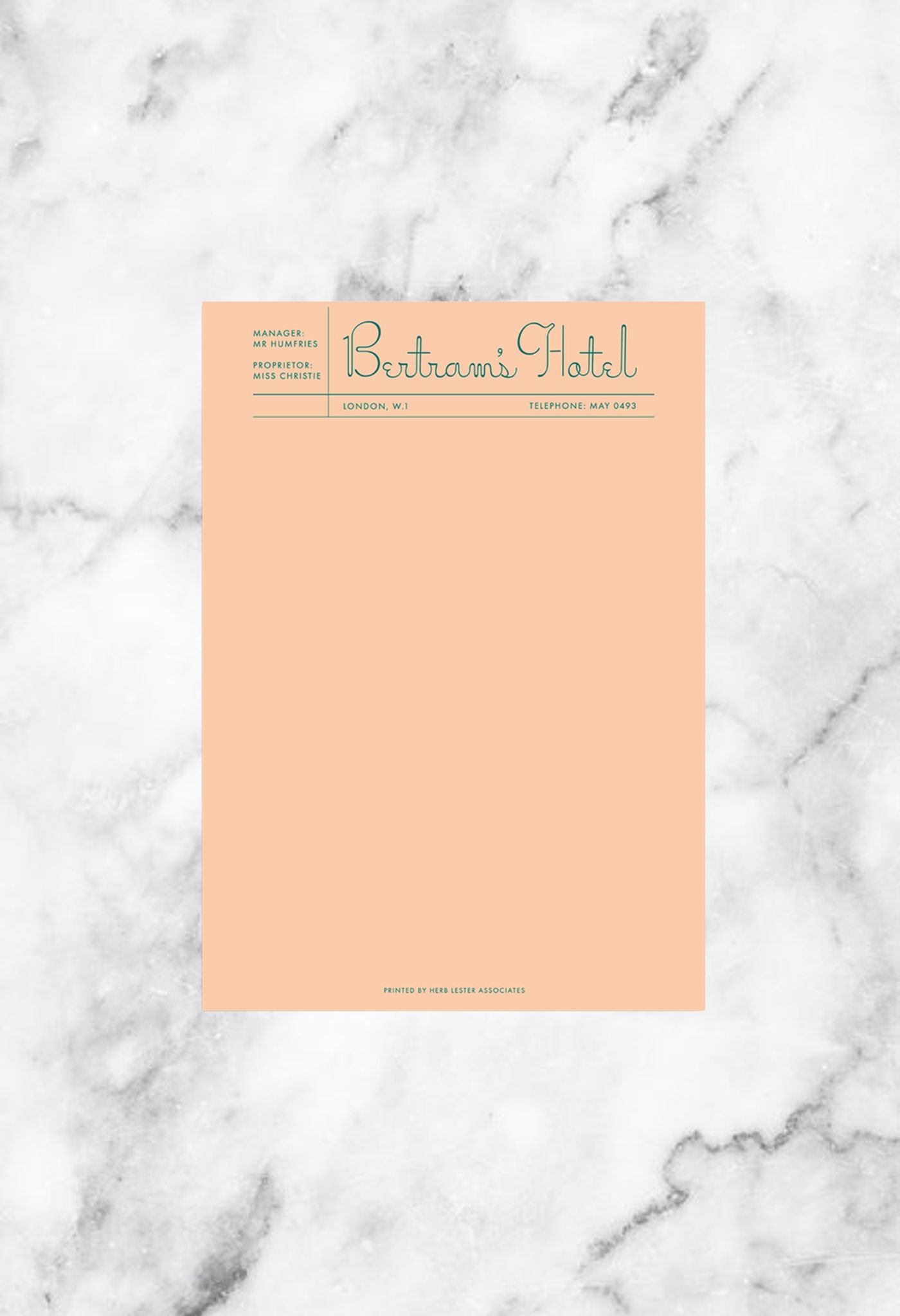 Bertrams Hotel Notepad