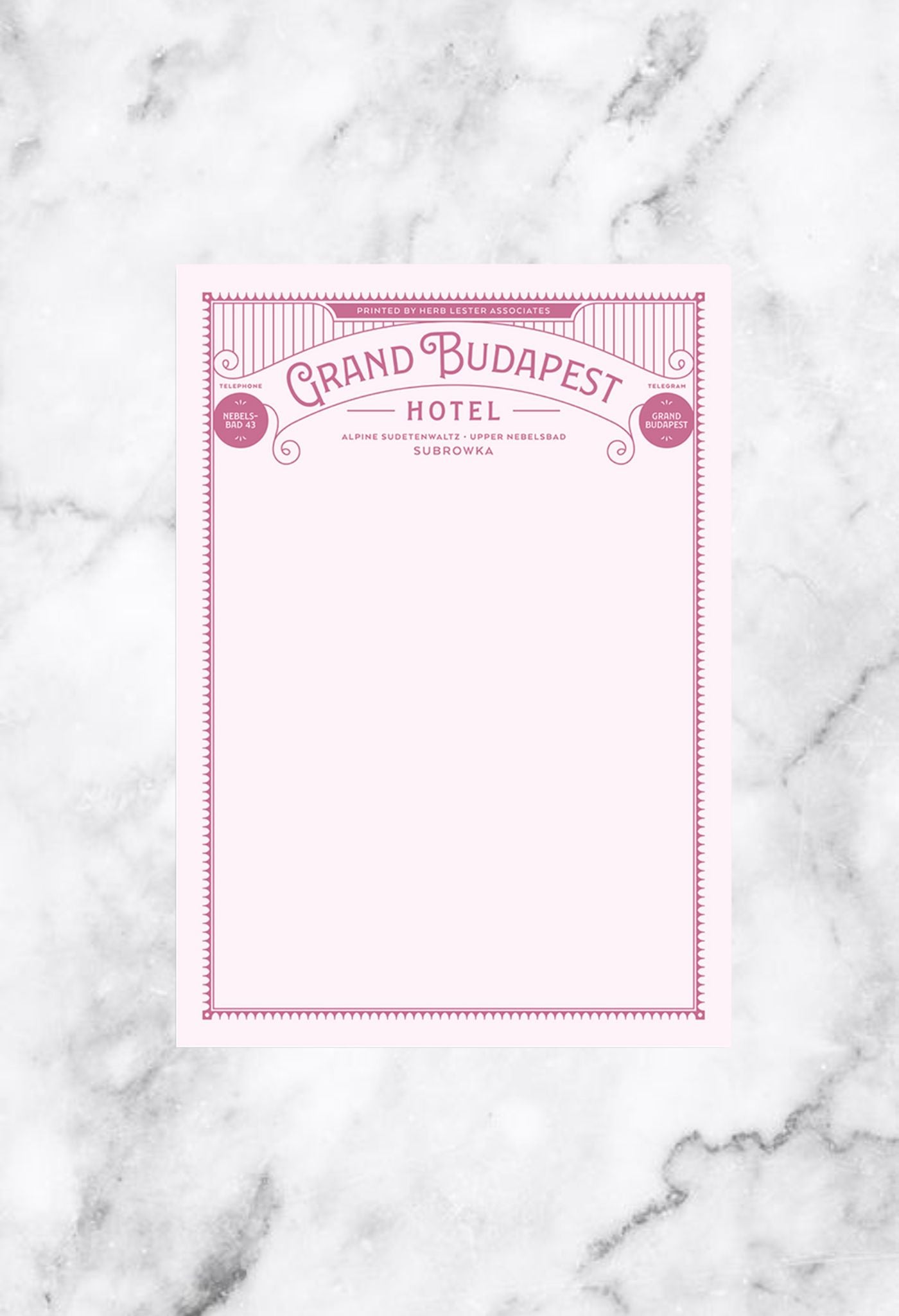 The Grand Budapest Hotel Notepad