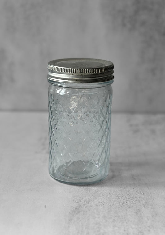 Grand bocal en verre avec couvercle en métal