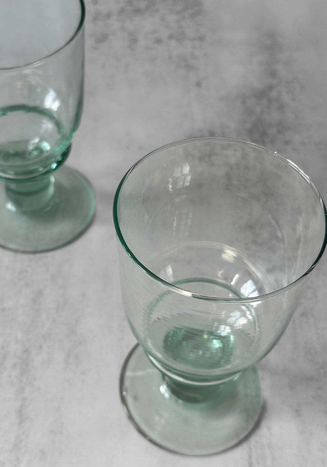 Set of Two Recycled Goblet Wine Glasses