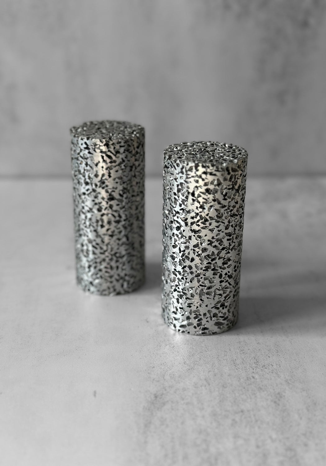 Porous Aluminium Salt and Pepper Shakers