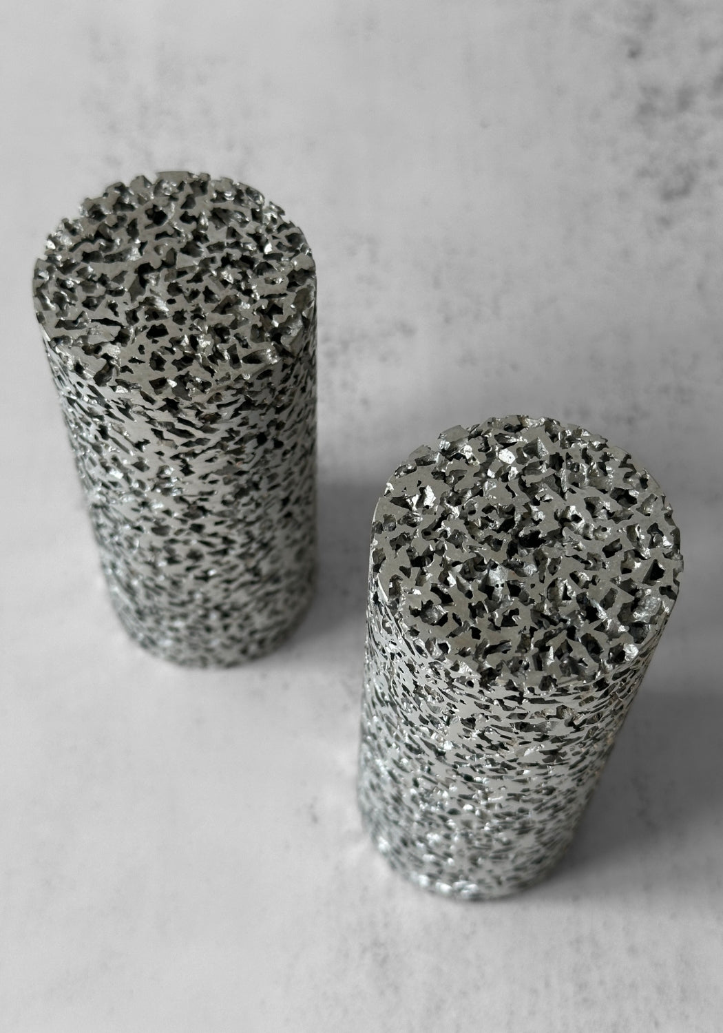 Porous Aluminium Salt and Pepper Shakers
