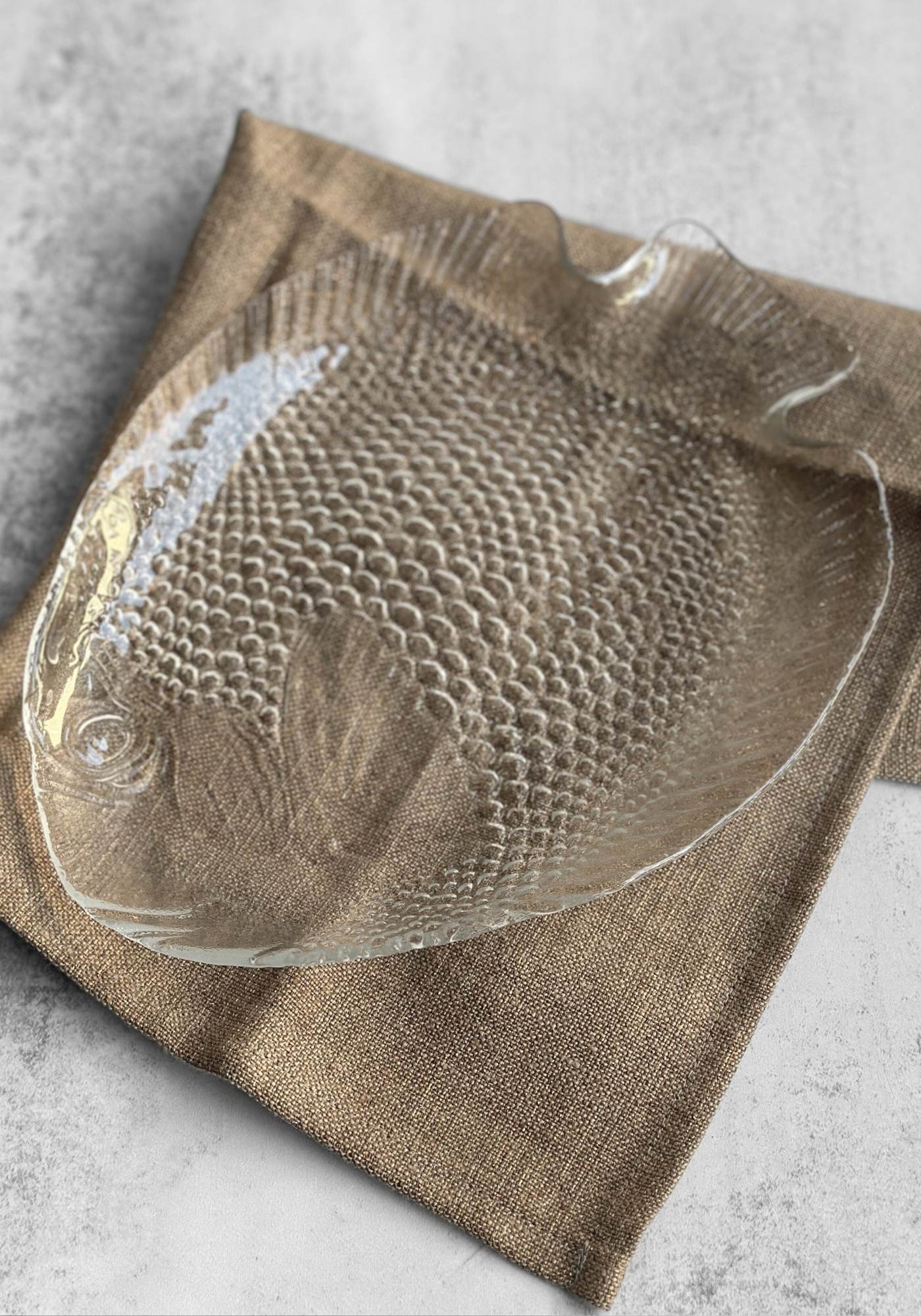 Clear Glass Arcorac Fish Plate