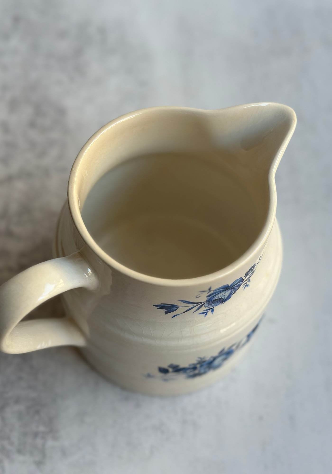 Vintage Blue Floral Porcelain Jug
