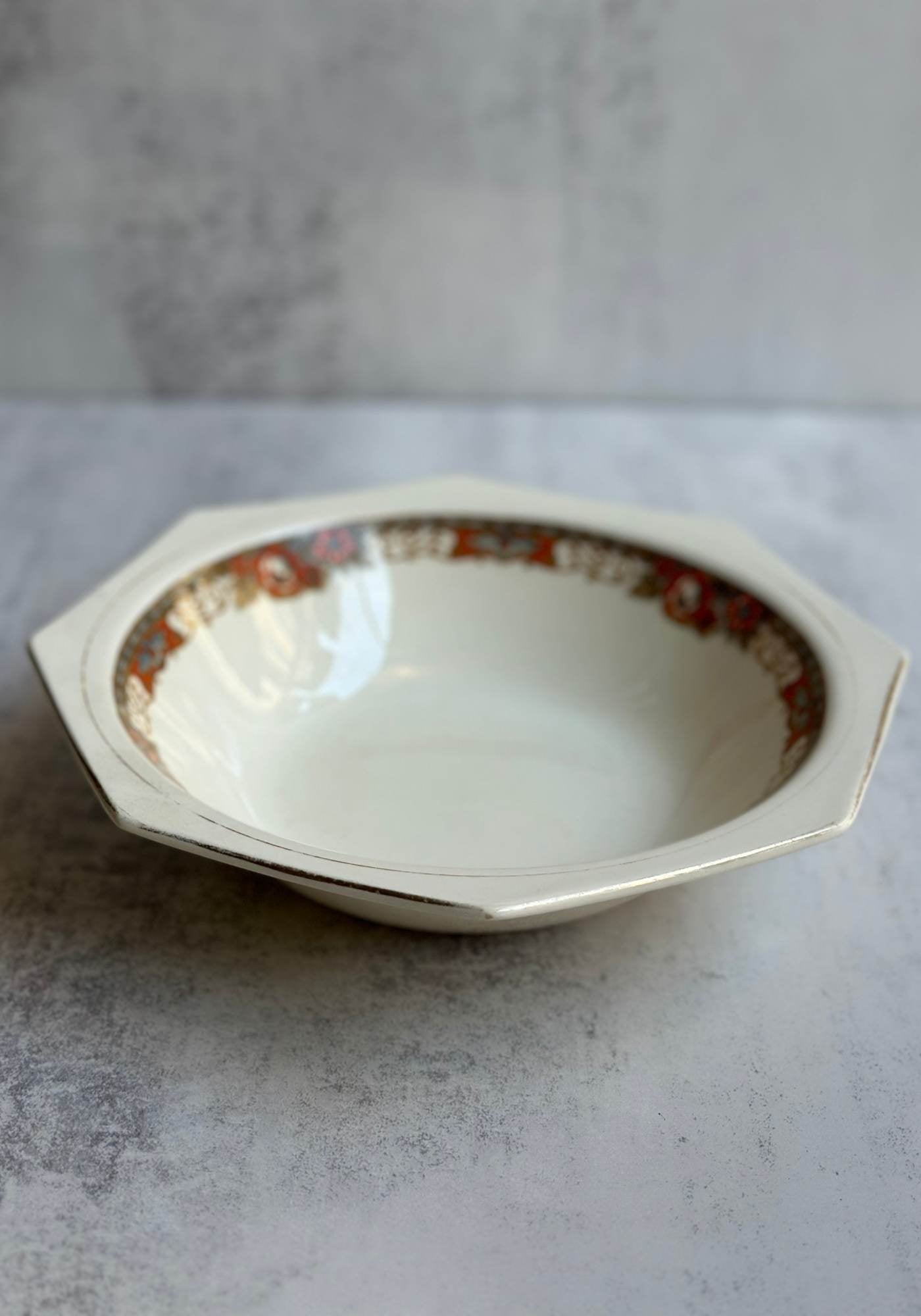 Orange Poppy Floral Serving Dish