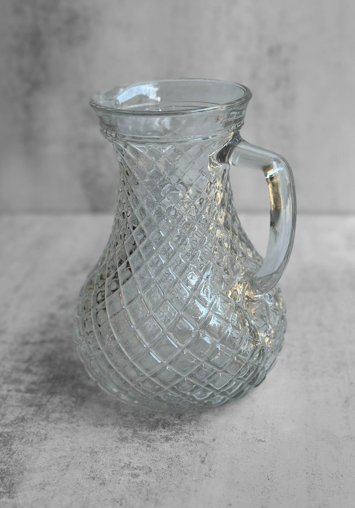 Honeycomb Pressed Glass Jug