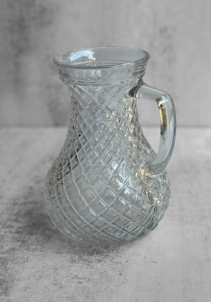 Honeycomb Pressed Glass Jug