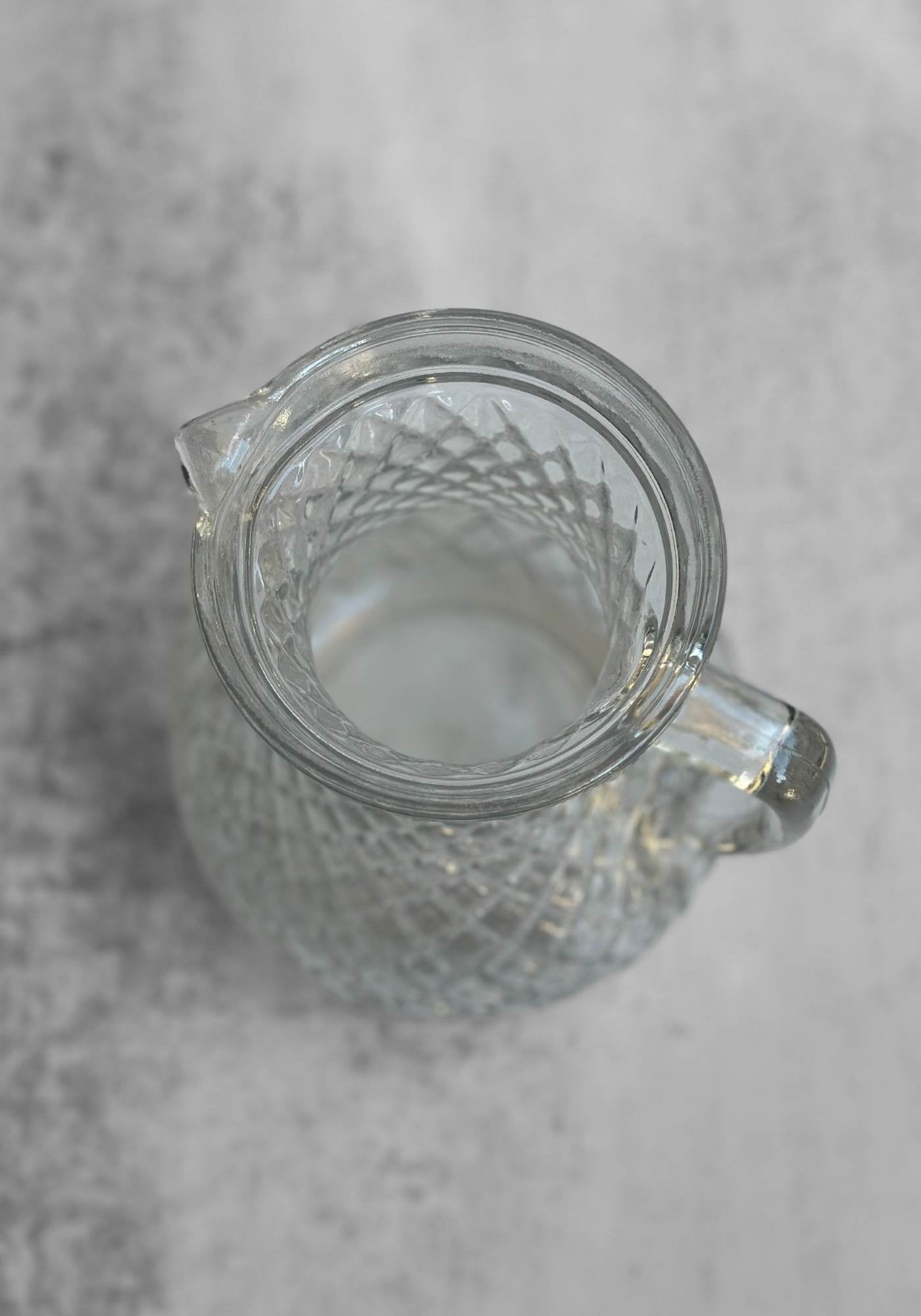 Honeycomb Pressed Glass Jug