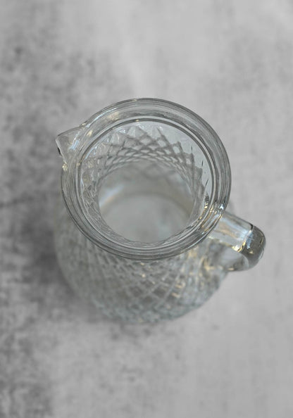 Honeycomb Pressed Glass Jug
