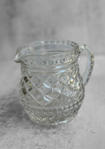 Vintage Small Clear Pressed Glass Jug