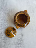 Vintage Mustard Yellow Floral Sugar Pot