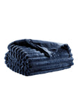 Navy Fluffy Ribbed Throw