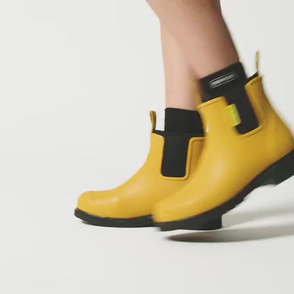 Merry People Bobbi Boot in Mustard Yellow & Black