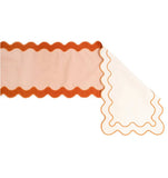 reversible orange scallop edge table runner