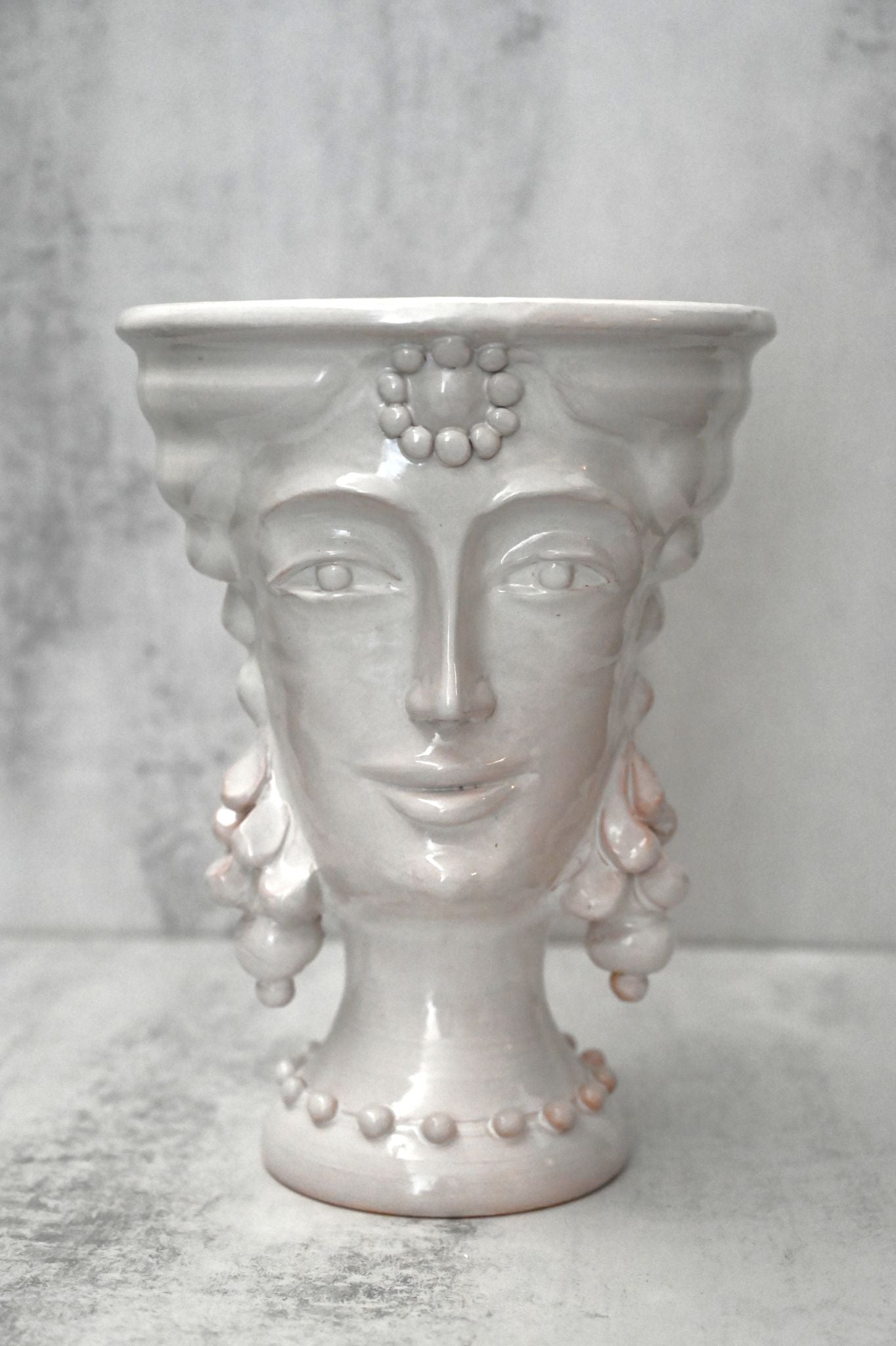 Large Female Italian Ceramic Bust Vase